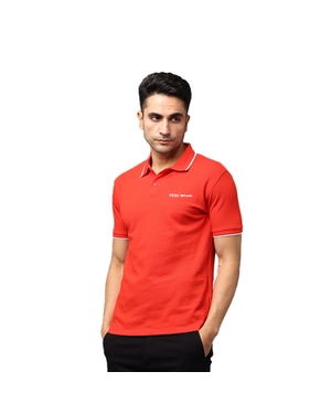 Greys & Blues Pima Polo T-Shirt - Red With White Tipping